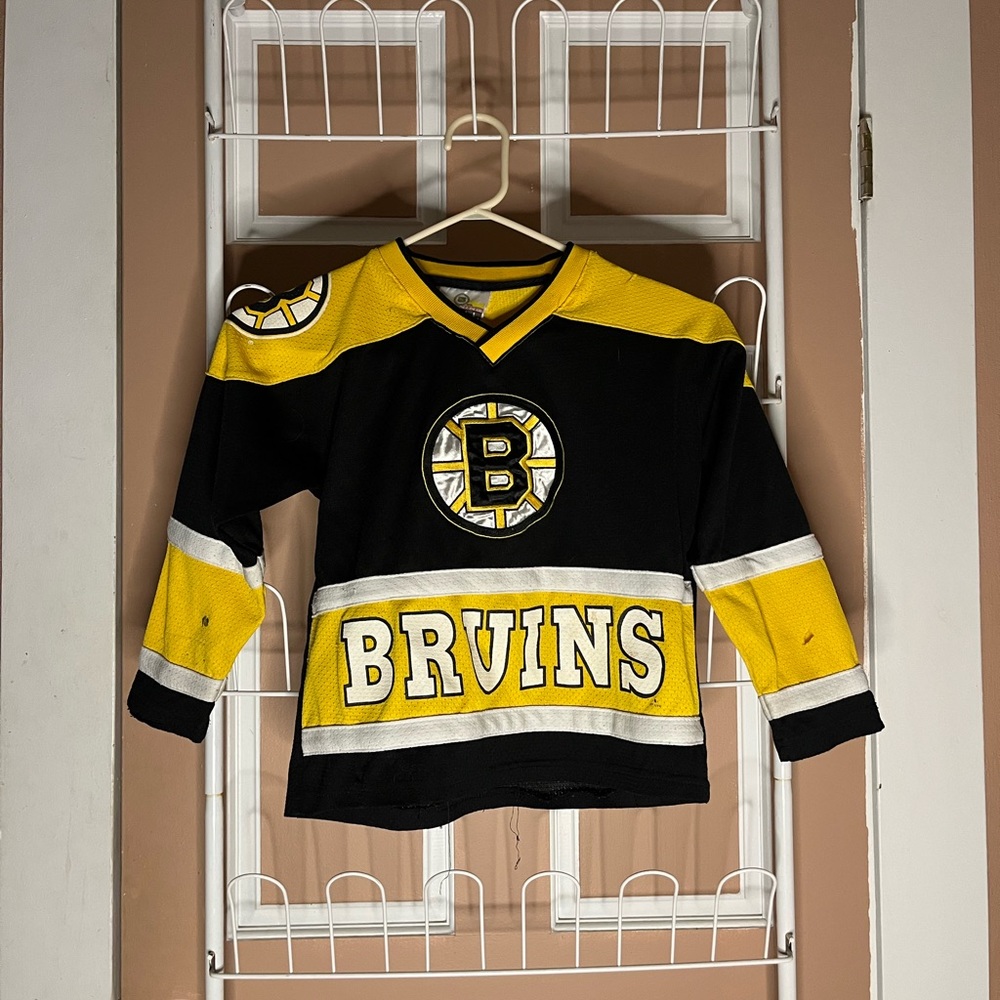 Youth Small Bruins Hockey Jersey #77 Bourque Used Flaws Shown